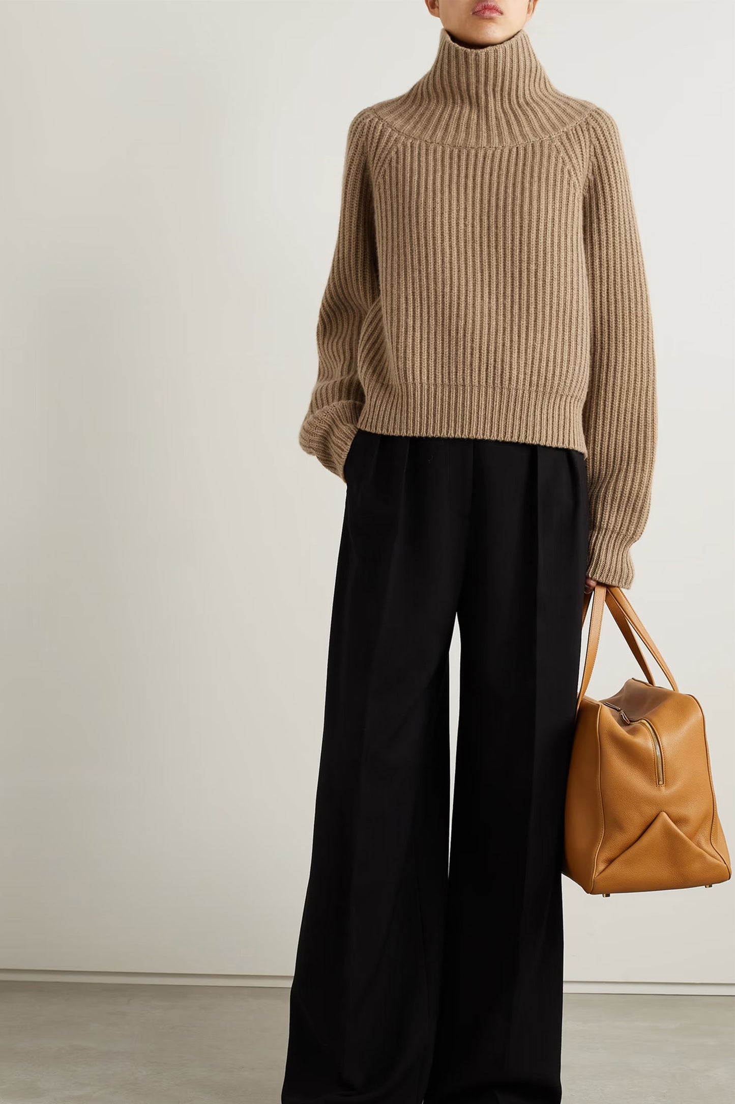 Lanzino ribbed cashmere turtleneck sweater