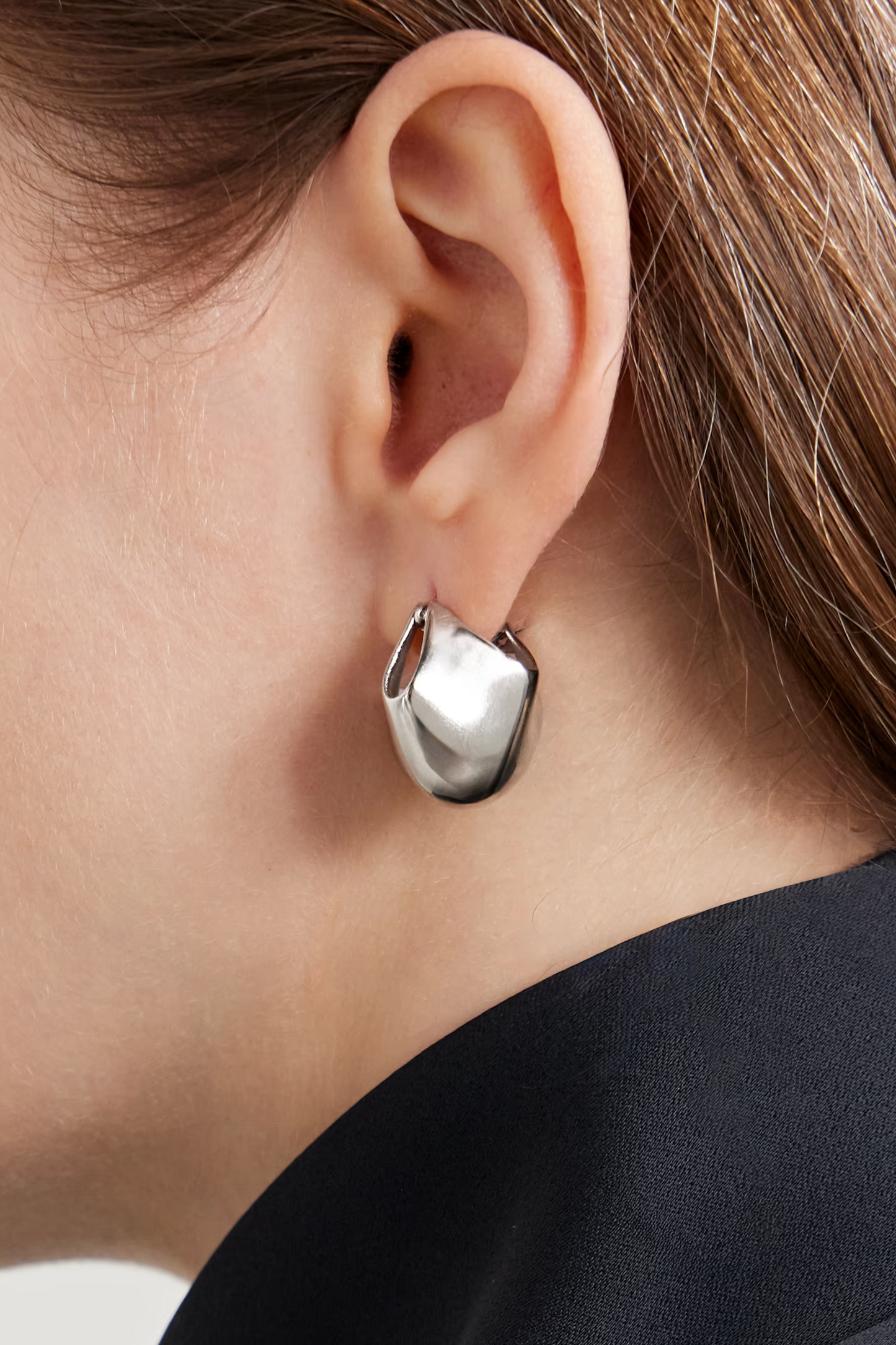 Lotus Small Silver-tone Earrings