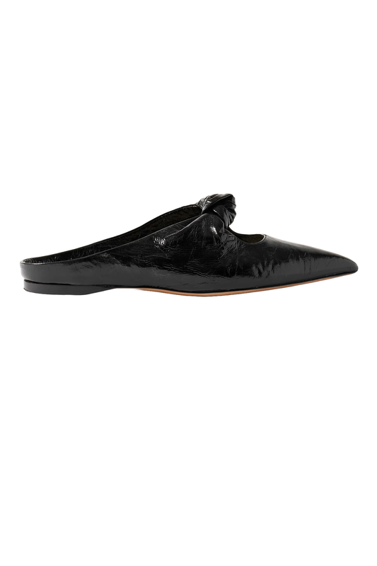 Rowan Knotted Crinkled-leather Mules