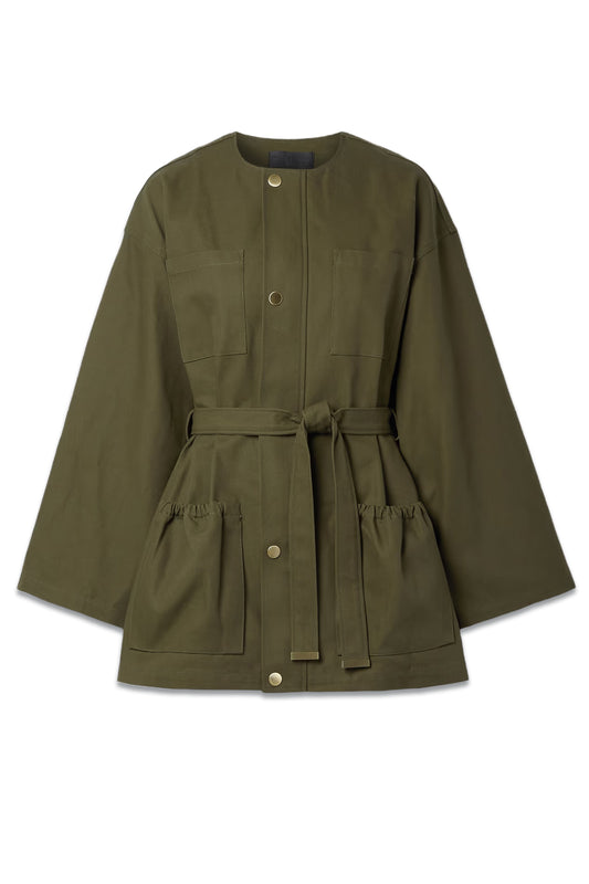 Denise Belted Cotton-Canvas Jacket