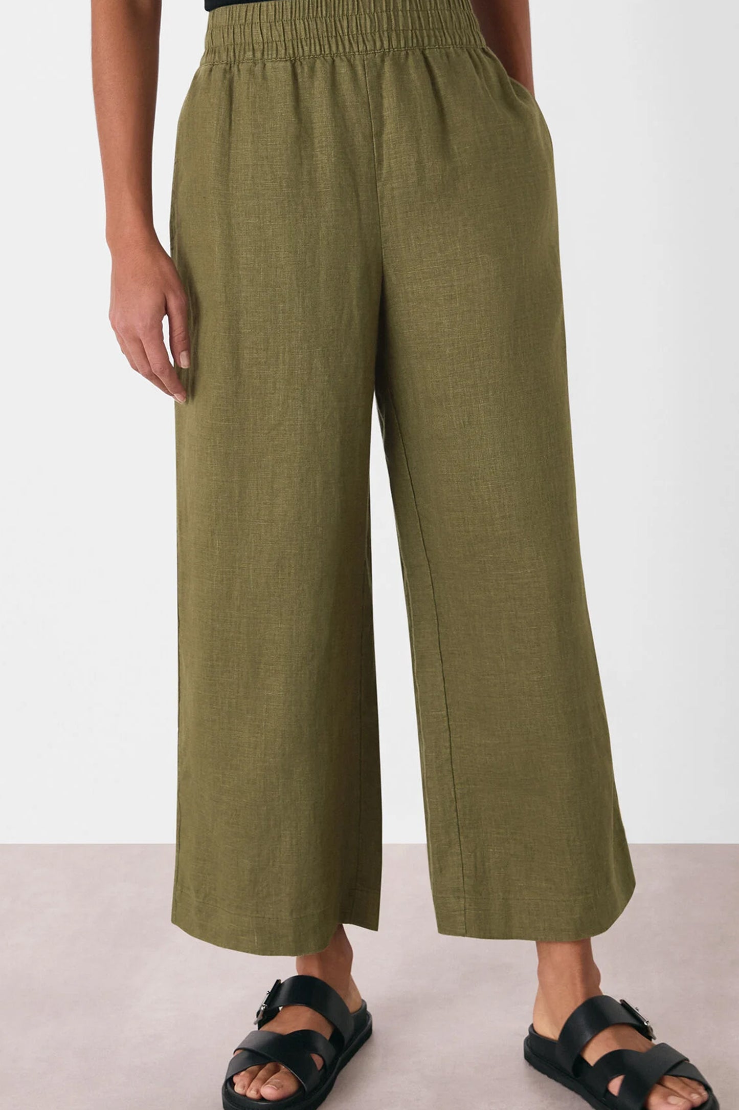 Khaki Linen Pocket Trouser