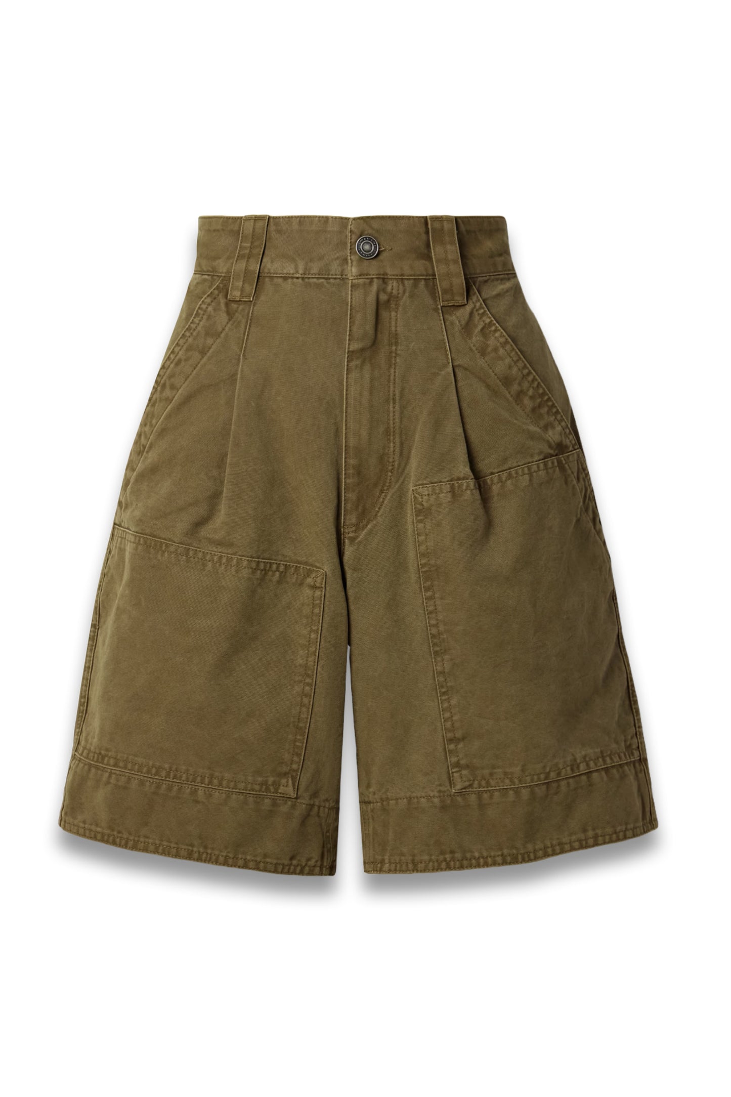 Katja Pleated Cotton-canvas Shorts