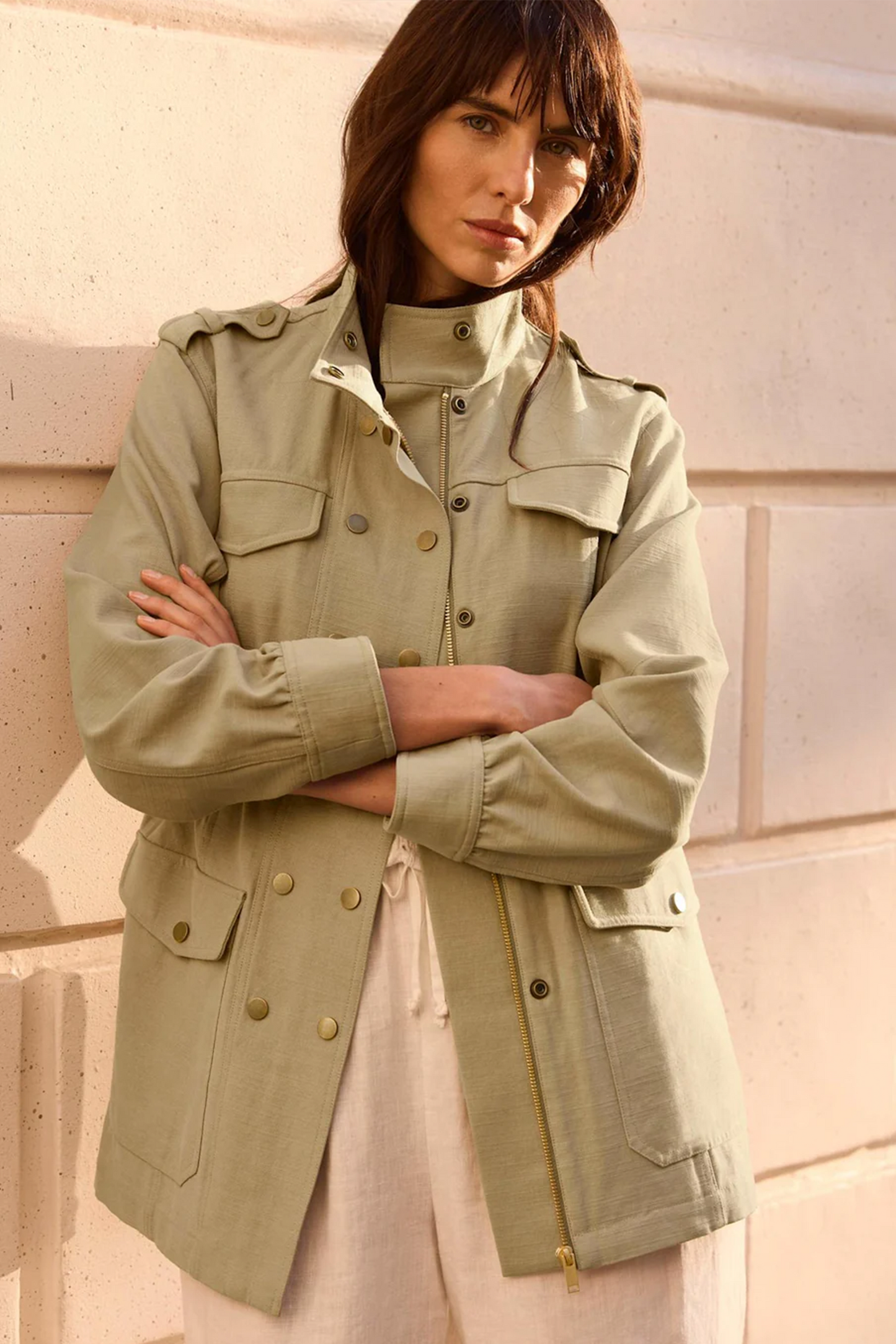 Khaki Washed Pocket Shacket