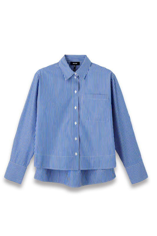 Bright Cotton Stripe Crop Shirt