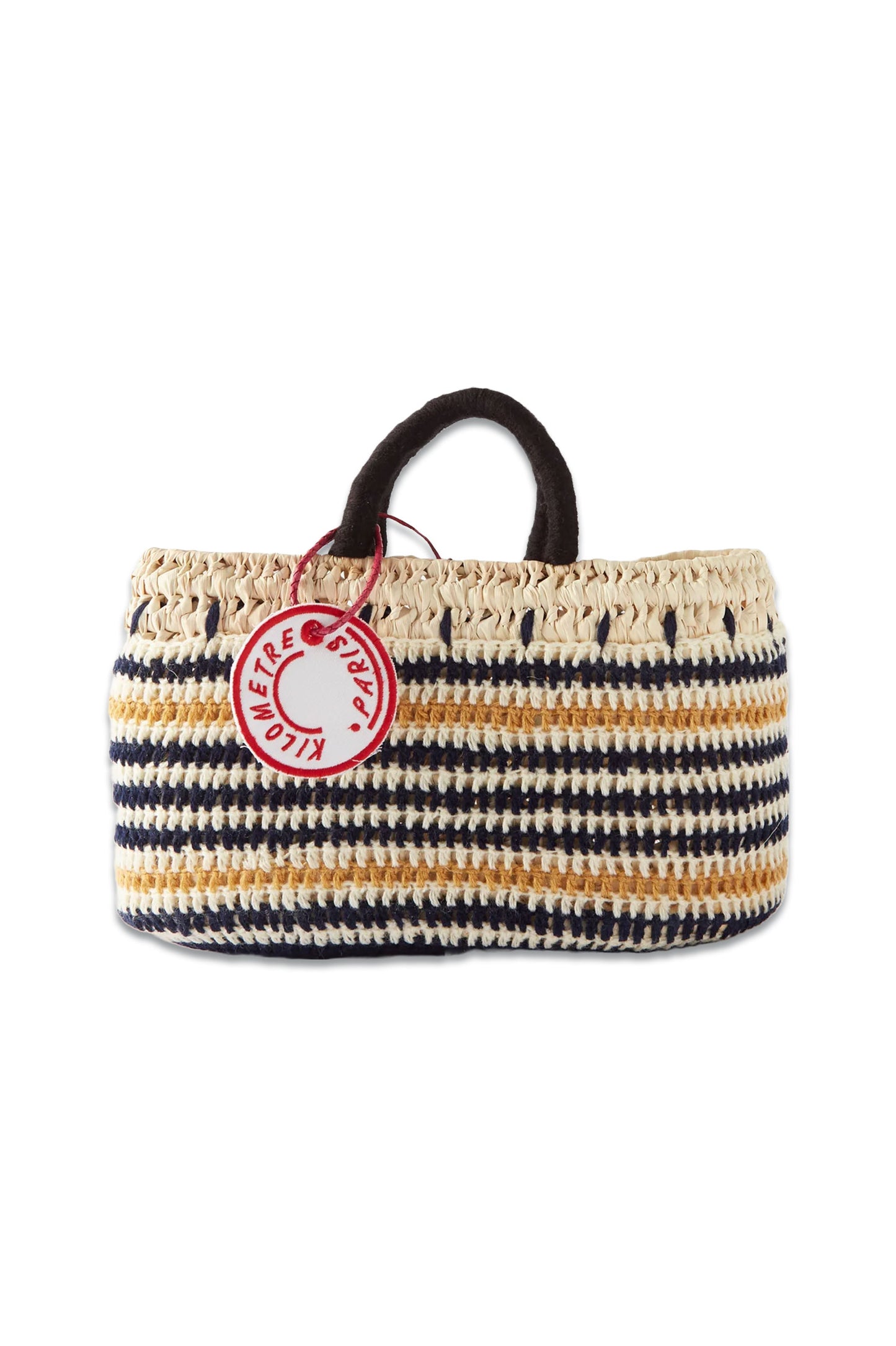 Undercover Crocheted-Overlay Palm Basket Bag