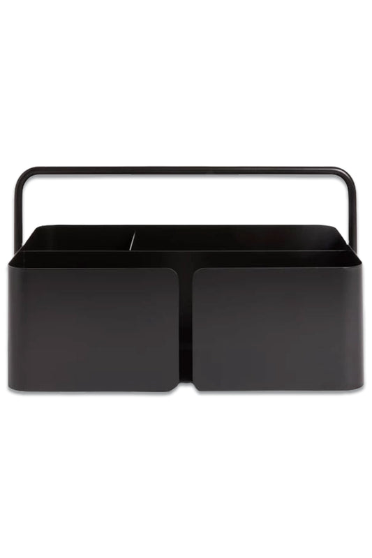 Large Metal Storage Caddy Holder, Black