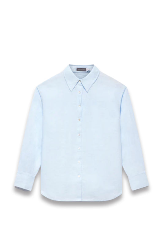 Blue Linen Long Sleeve Shirt