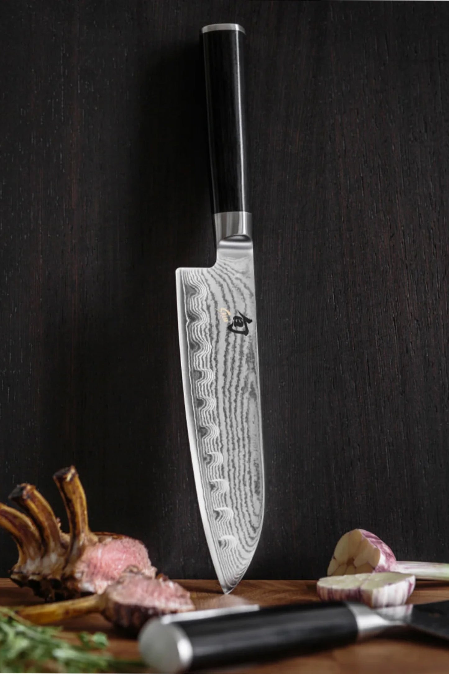 Kai Shun Classic Scalloped Santoku Knife / 18cm