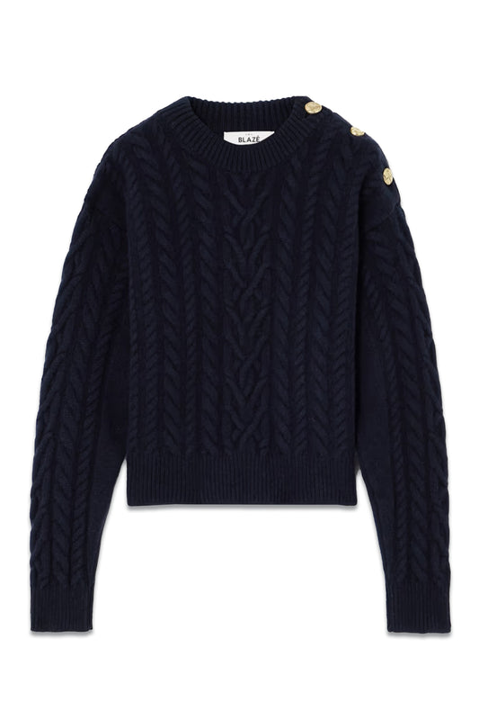 Highland Embellished Cable-knit Wool And Cashmere-blend Sweater