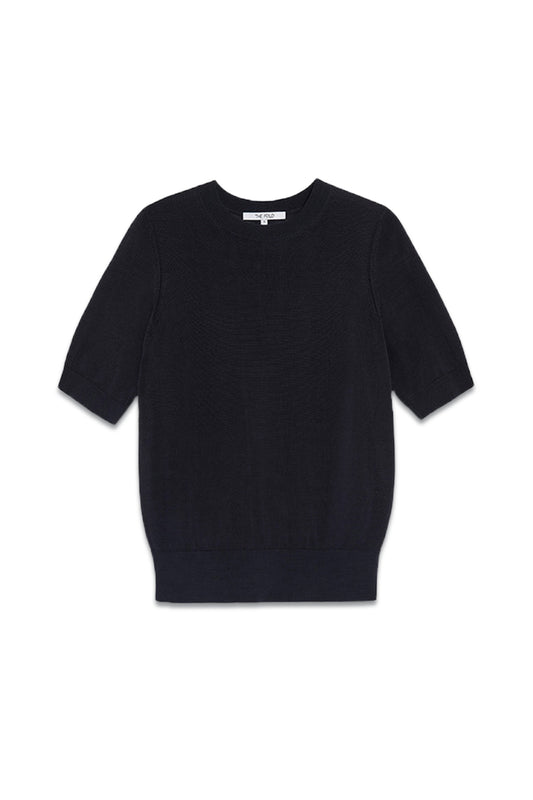 Novelli Knitted Top Navy Cotton Silk Blend