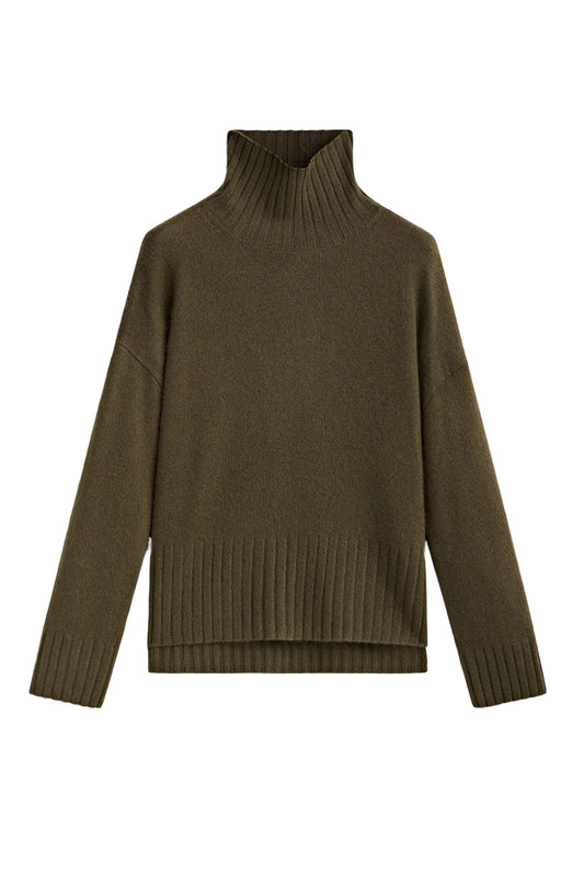 High Neck Oversize 100% Cashmere Sweater