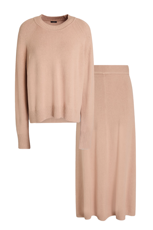 Silk-blend sweater & Silk-blend midi skirt