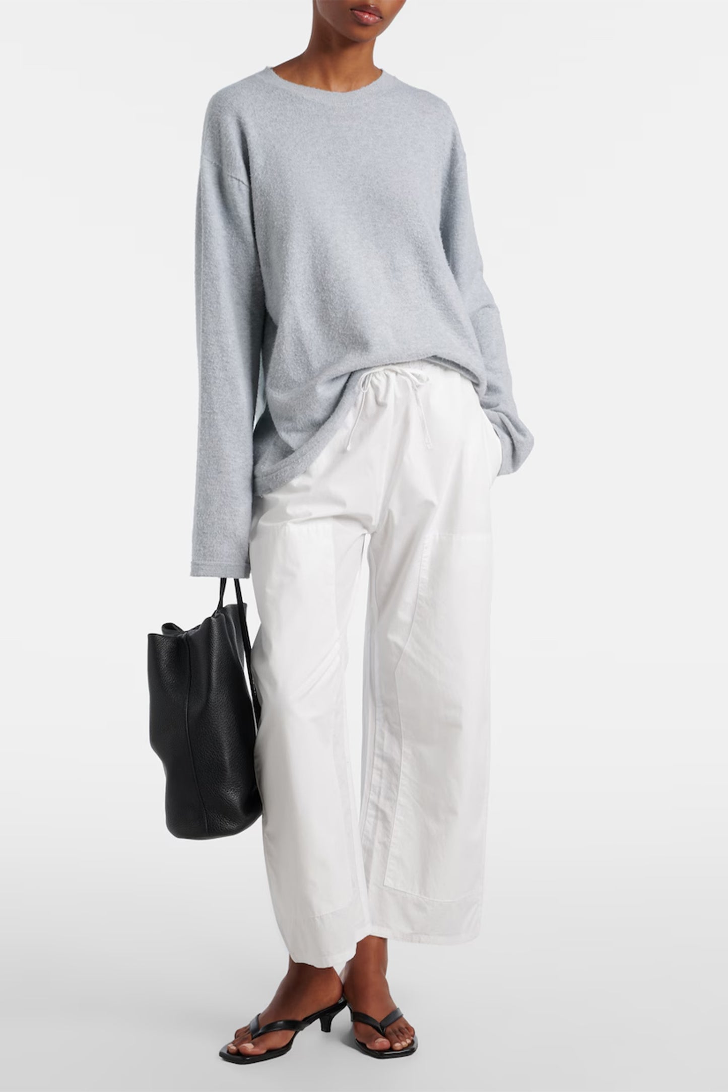 Kyoto Cotton Barrel-Leg Pants