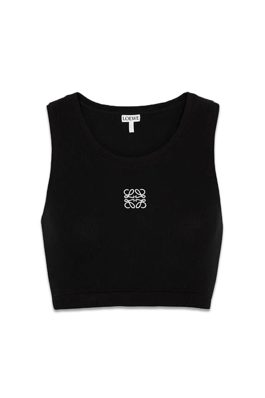 Anagram-embroidered Cotton-blend Tank Top