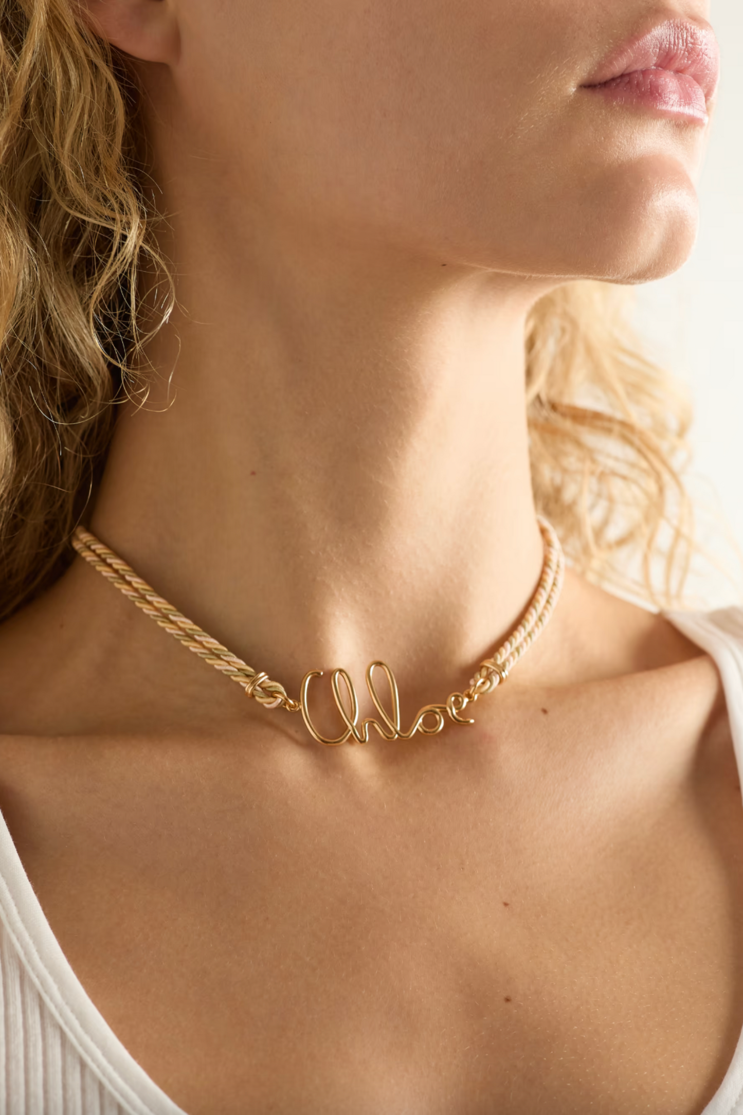 Gold-Tone and Cord Necklace