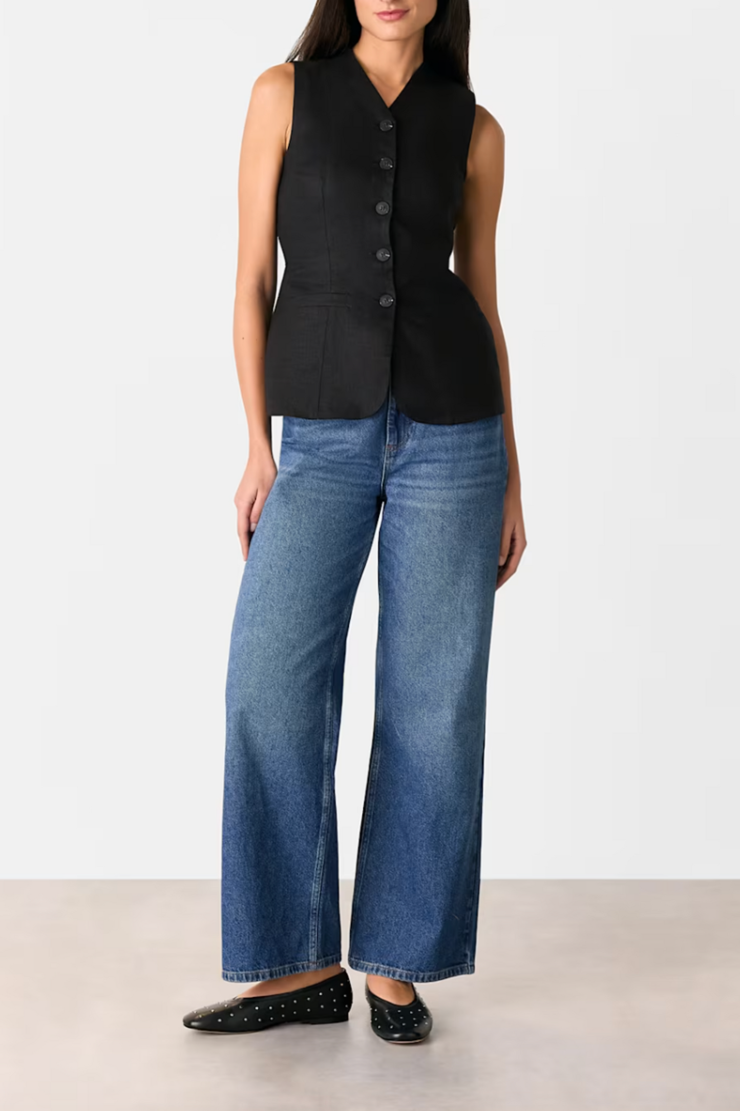 Black Molly Linen Waistcoat