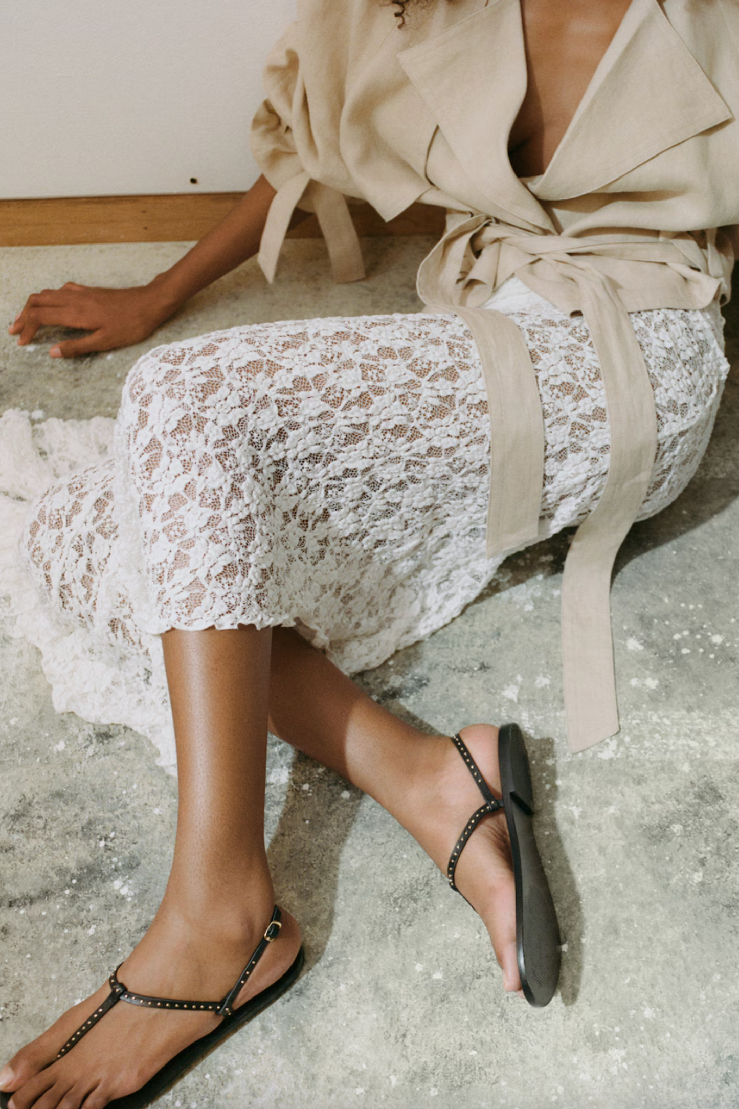 Leather Sandals With Mini Studs