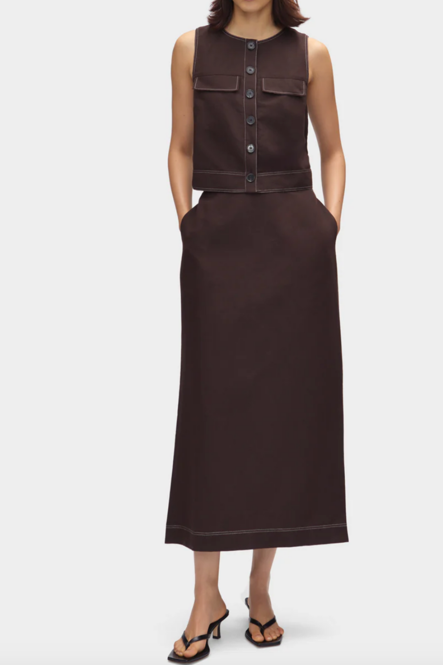 Summer Utility Linen Top and Mia Maxi Skirt