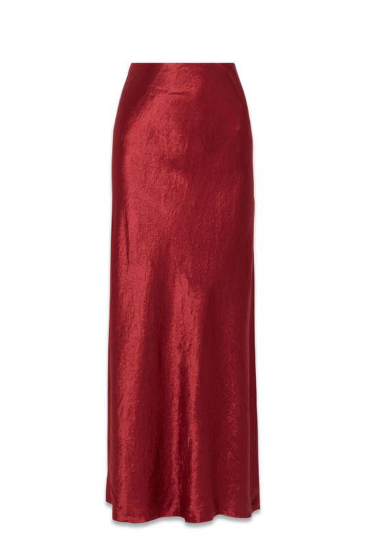 Crinkled-Satin Maxi Skirt