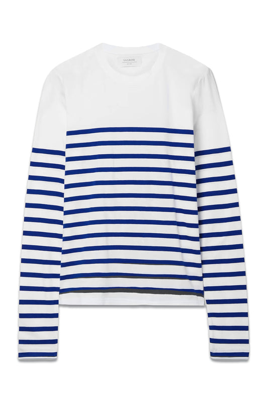 Lean Lines Striped Cotton-jersey Top