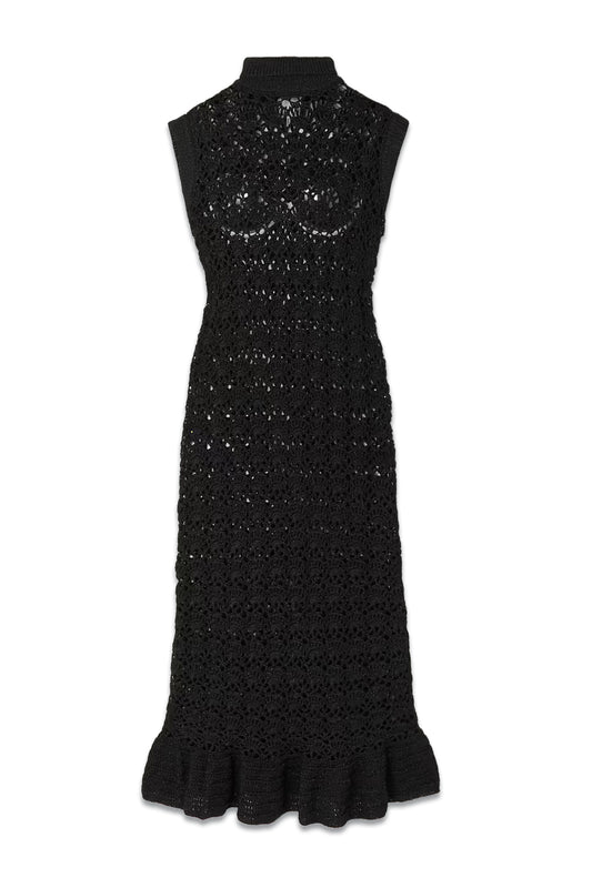 Metallic Crocheted Midi Dress