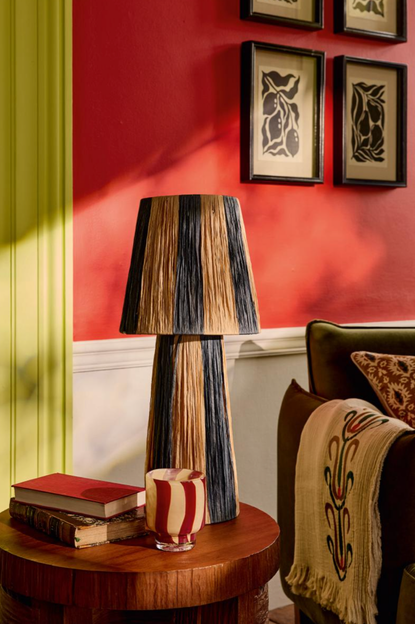 Bridget Table Lamp and Shade - Warm Natural/Blue