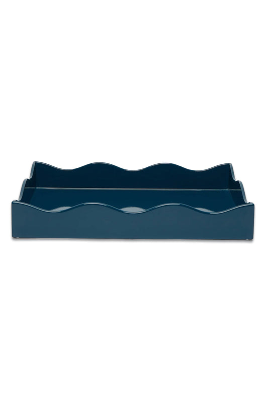 X Rita Konig Belles Rives Medium Lacquer Tray Navy