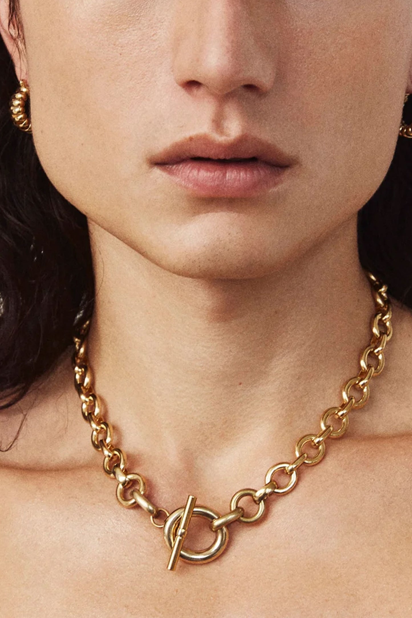 Portrait 14kt Gold-Plated Chain Necklace