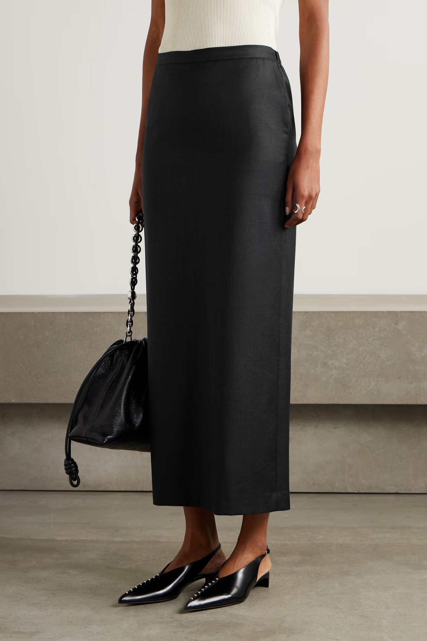 Cara Wool Midi Skirt