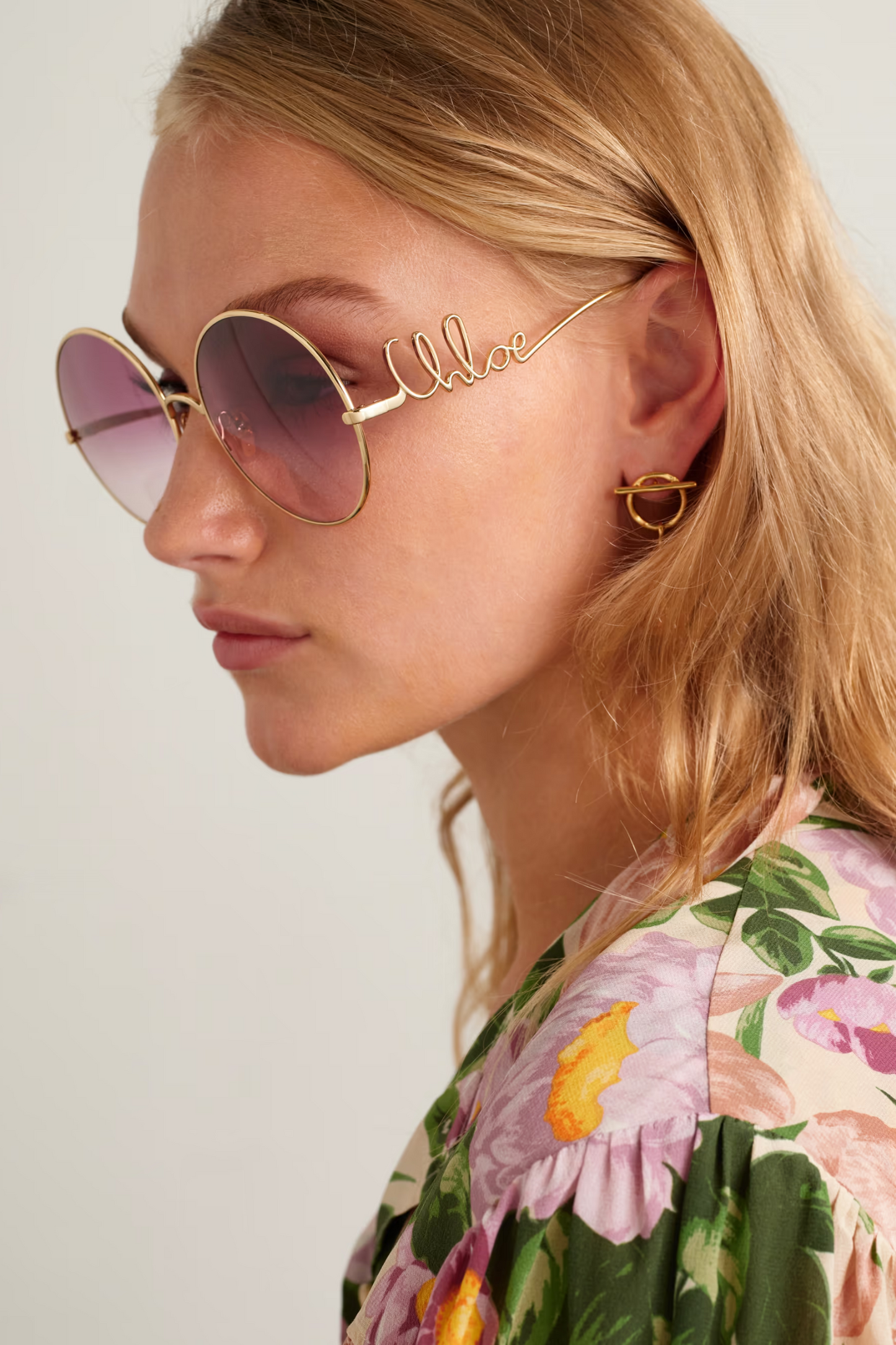 Iconic Round-frame Gold-tone Sunglasses