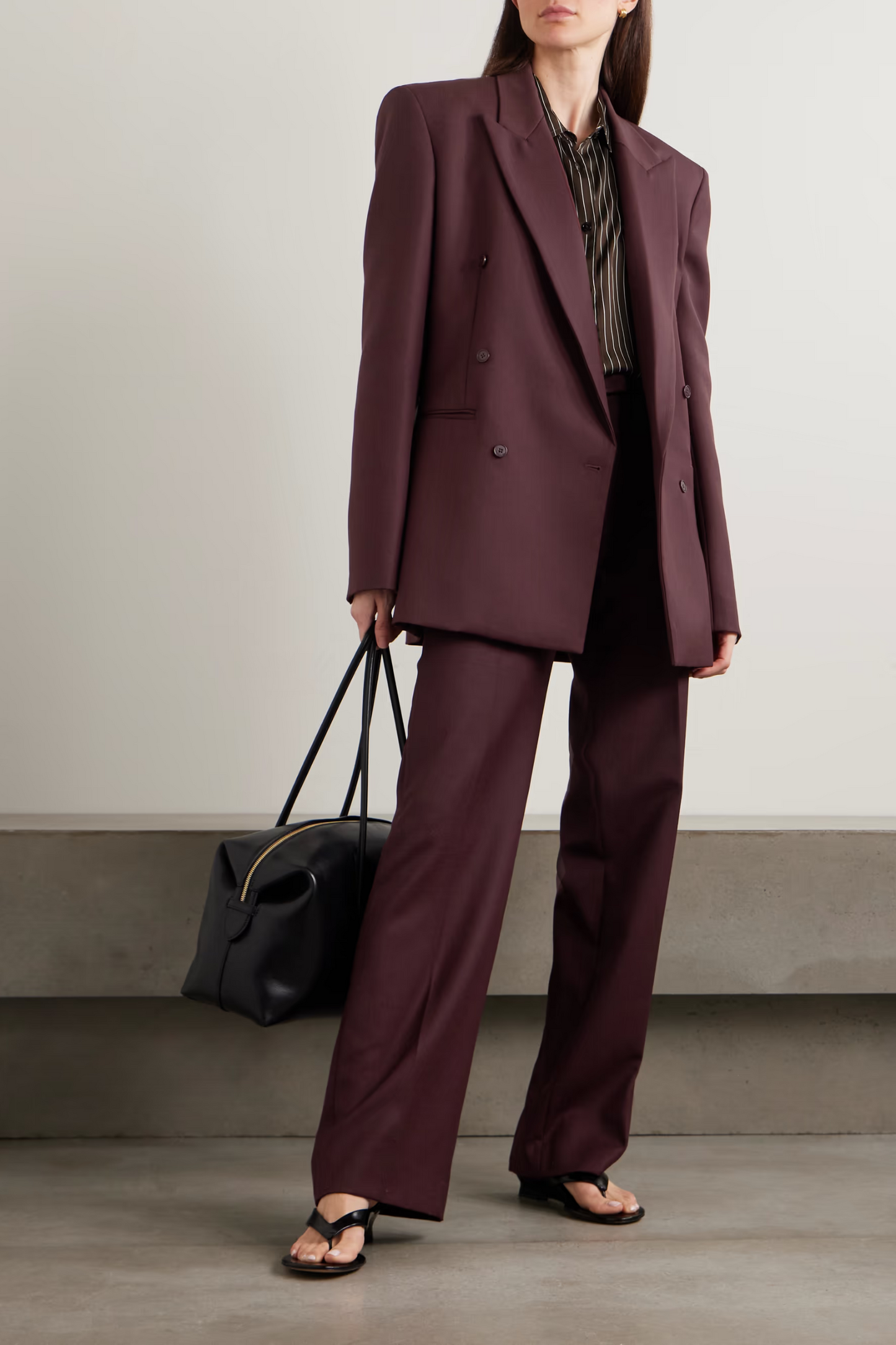 Monterey Oversized Double-breasted Woven Blazer