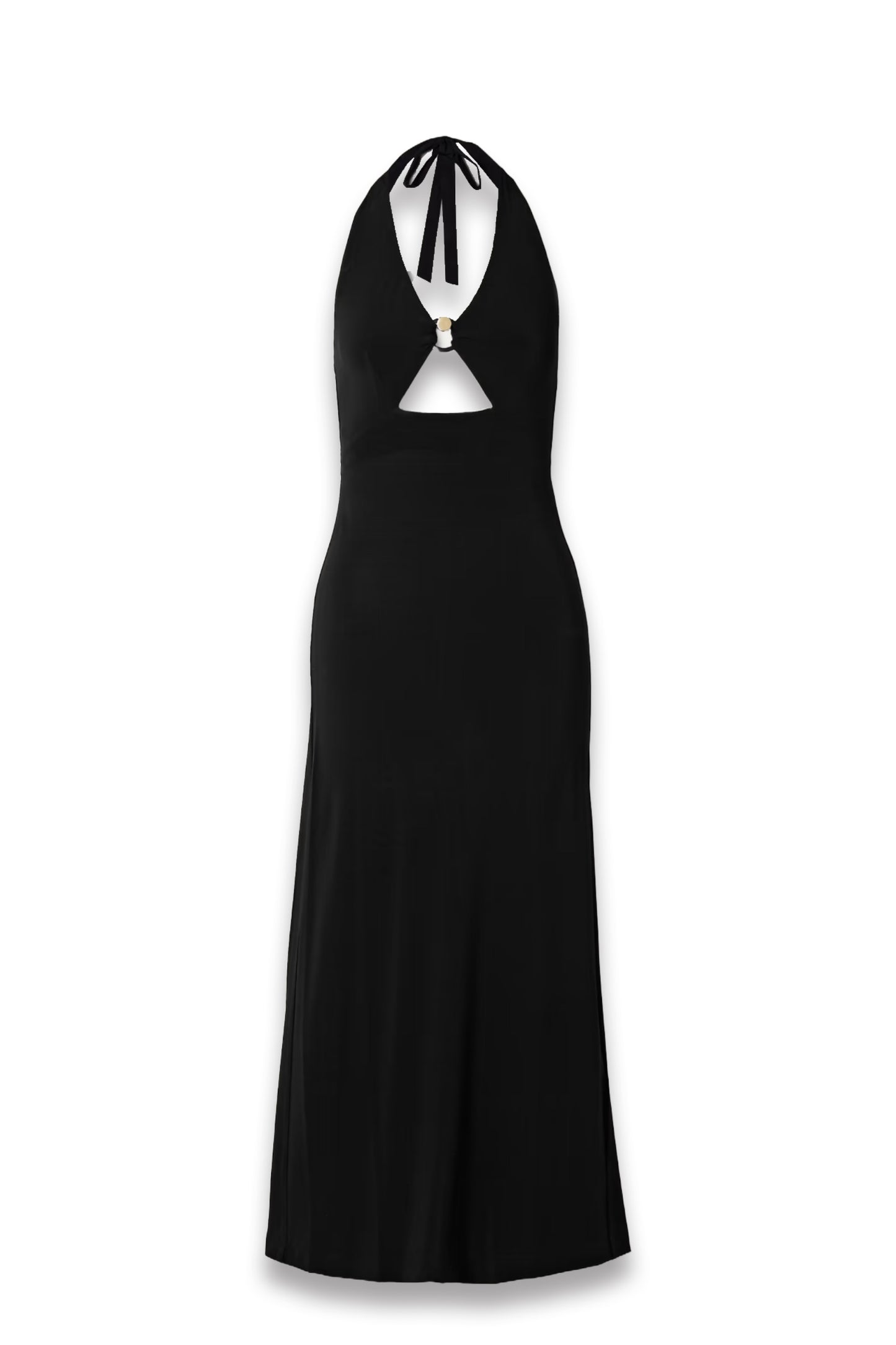 Ghiotto Embellished Cutout Stretch-Jersey Halterneck Maxi Dress