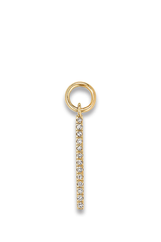 Single Pavé Diamond Bar Hoop Charm