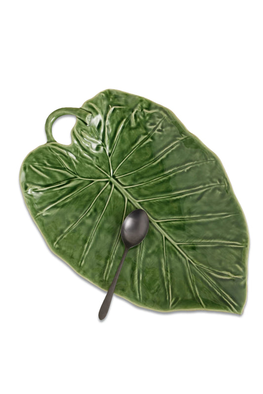 Sunflower Leaf Earthenware Platter