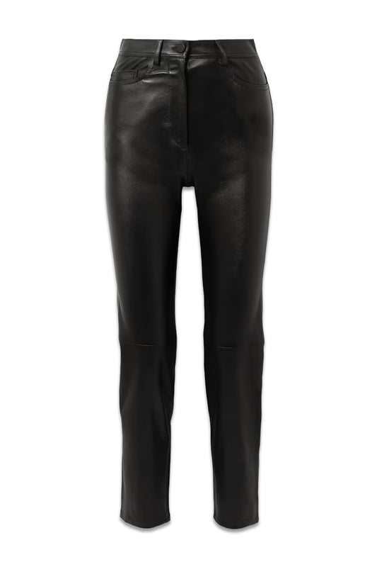 Teddy Leather Slim-Leg Pants