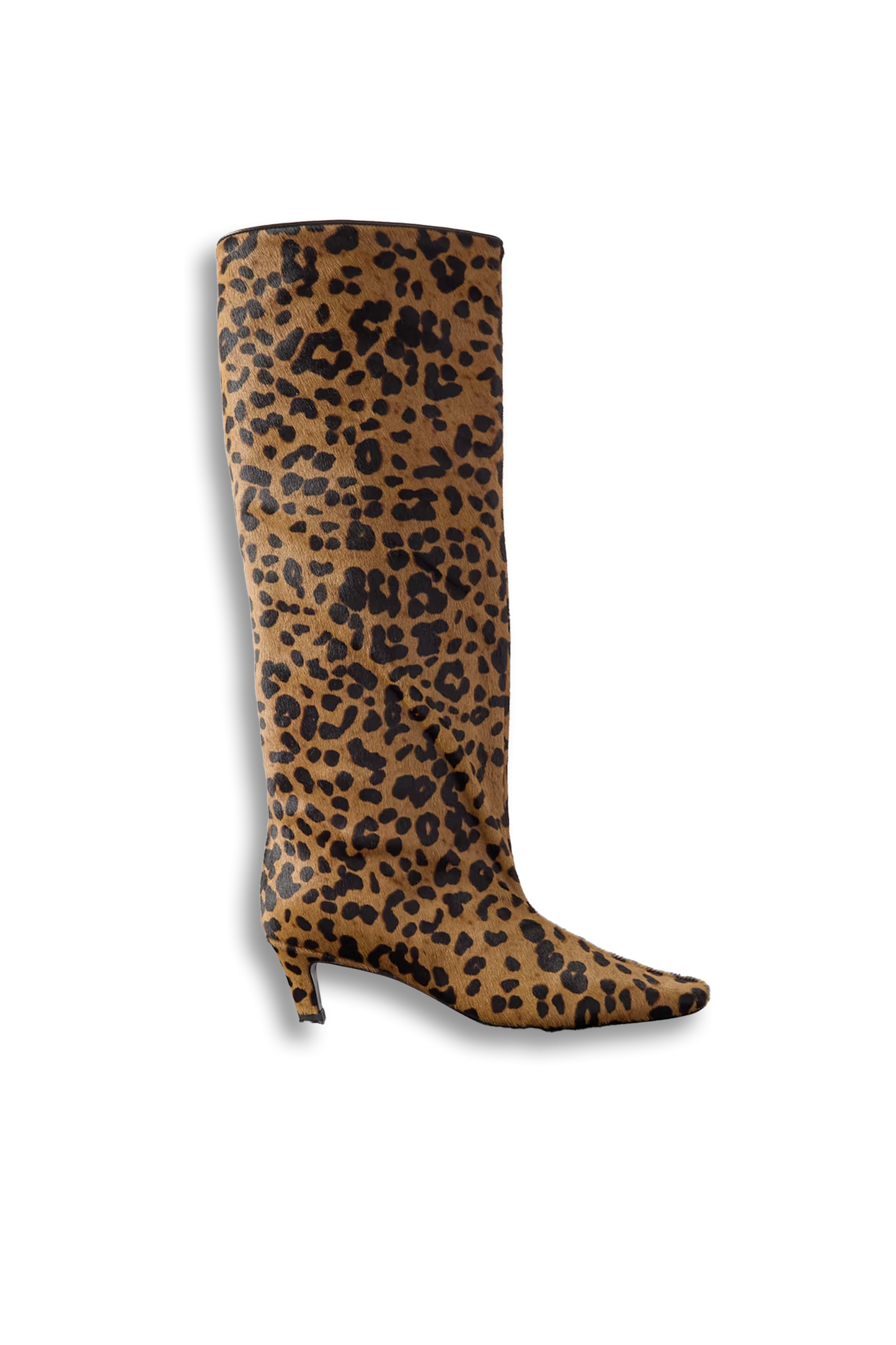 The Wide Shaft Leopard-print Calf-hair Knee Boots