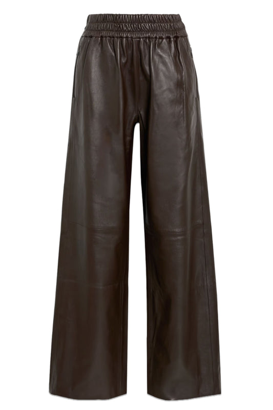 Leather Wide-Leg Pants