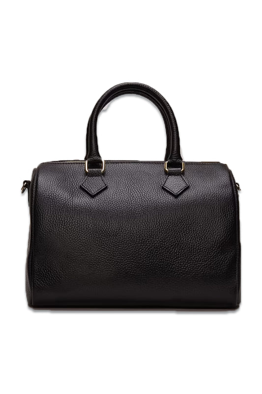 Black Leather Bowling Bag