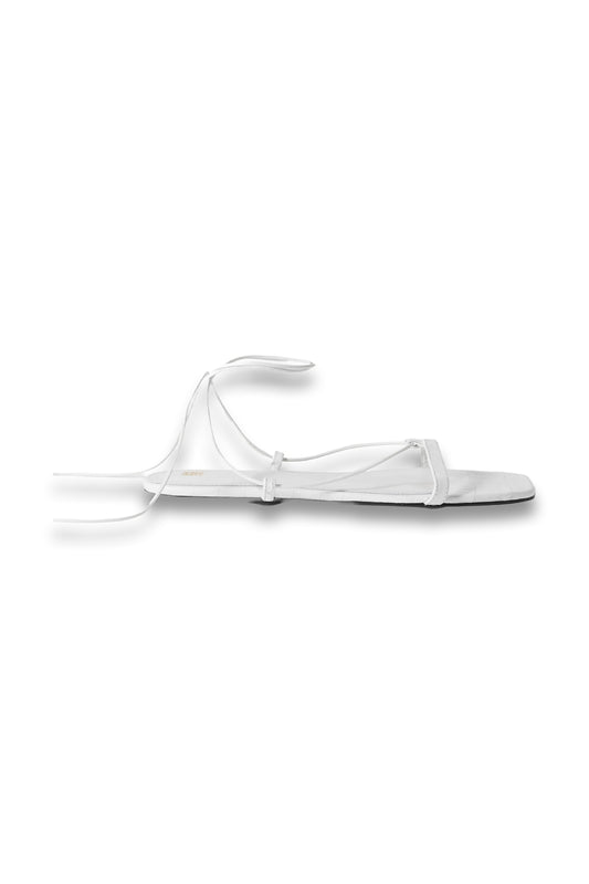 TOTEME + NET SUSTAIN Croc-effect Leather Lace-up Sandals