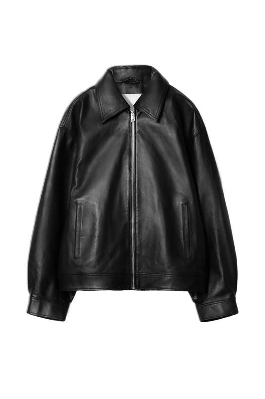 Oversized Collared Leather Jacket