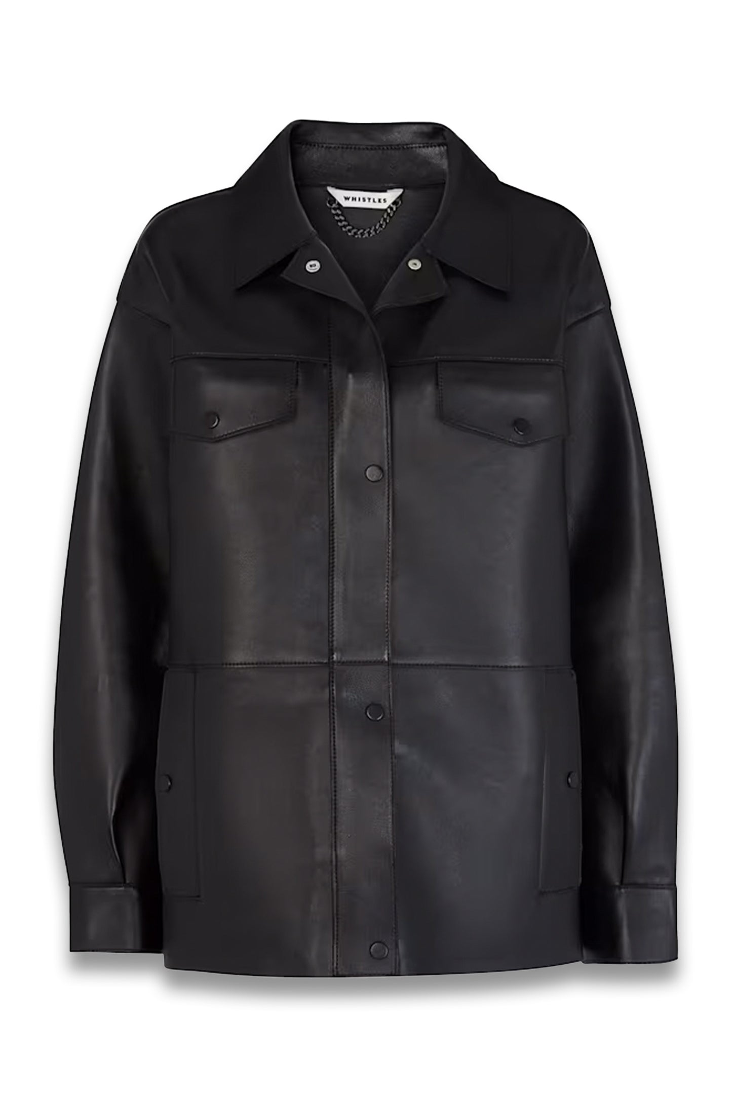 Black Clean Bonded Leather Jacket
