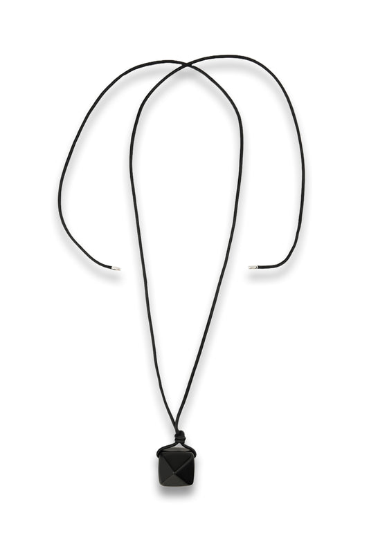 Leather Cord Necklace With Natural Stone
