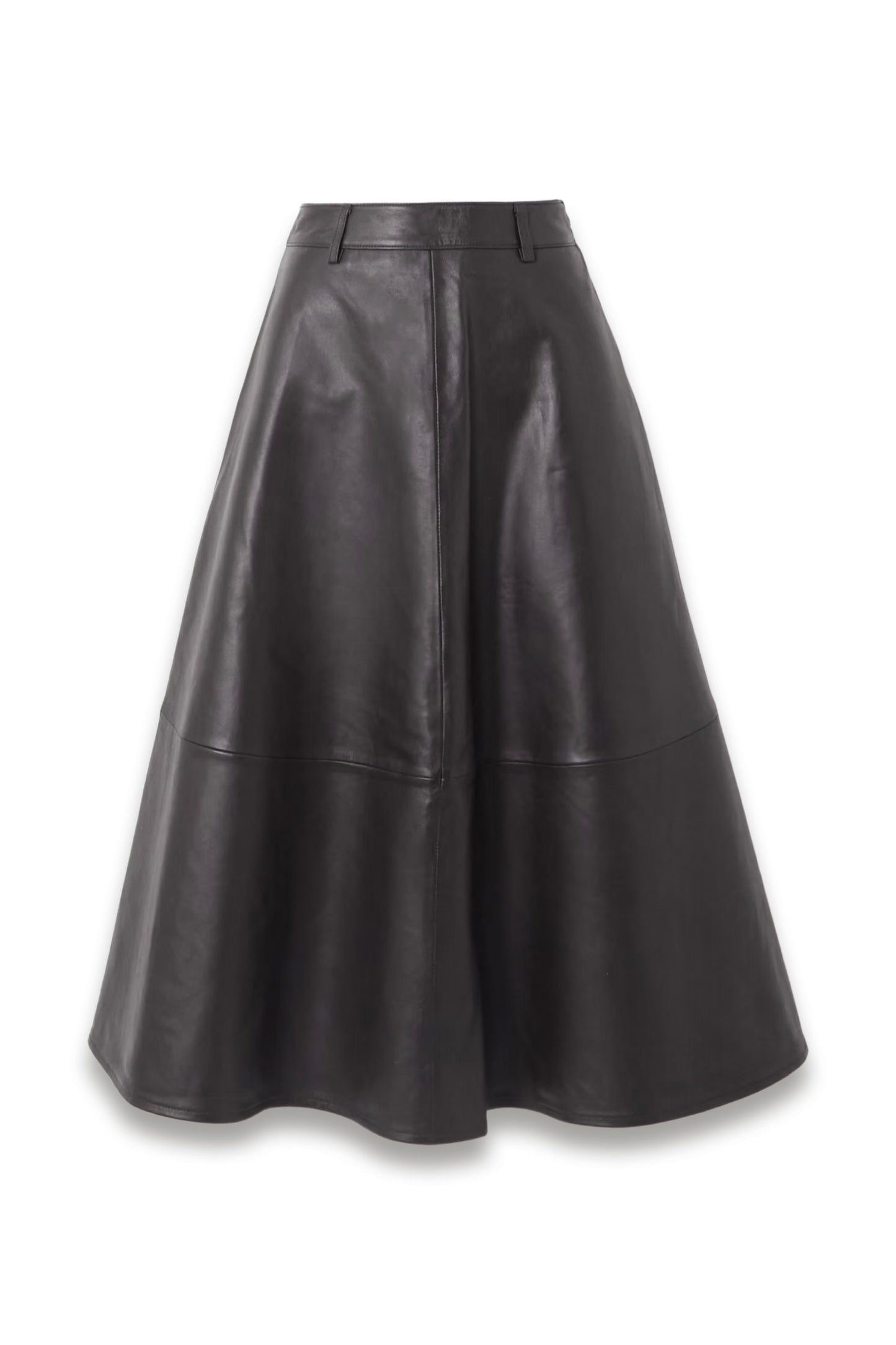Savil Paneled Leather Midi Skirt