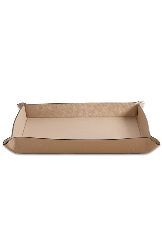 Panama Large Textured-leather Trinket Tray