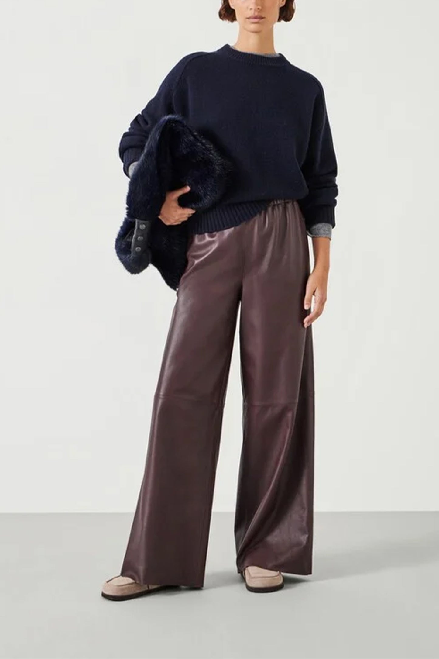Agatha Leather Pull On Trousers