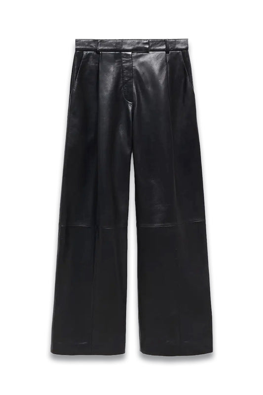 Straight-fit Leather Trousers