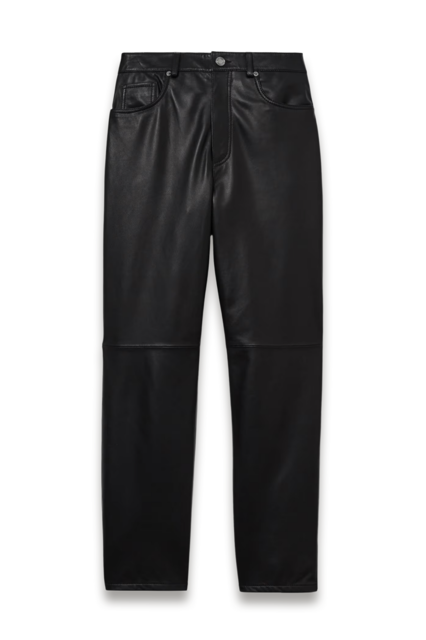 Leather Slim-leg Trousers