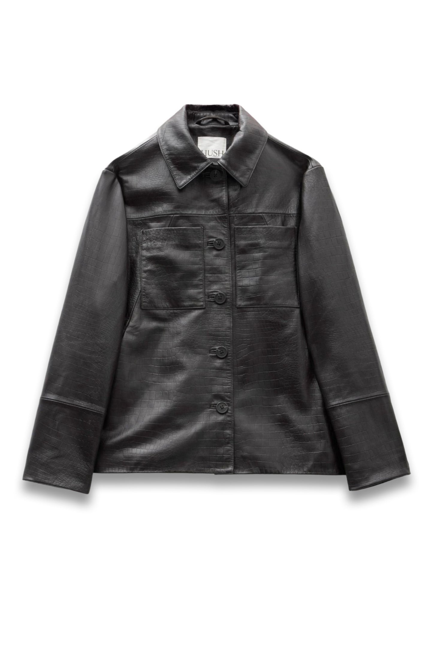 Kelly Croc Effect Leather Jacket