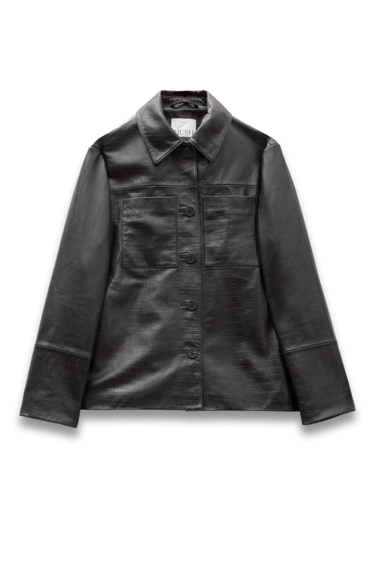 Kelly Croc Effect Leather Jacket