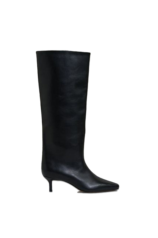 Monica Leather Kitten Heel Boots